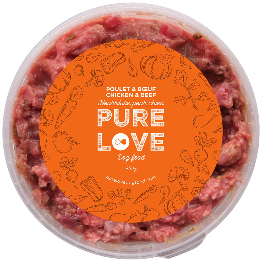 Chicken & Beef Meal | Feed your dog a nutritious raw food diet to keep them healthy & happy with the Chicken & Beef Meal | Delivered to your door | Made with love in Montreal