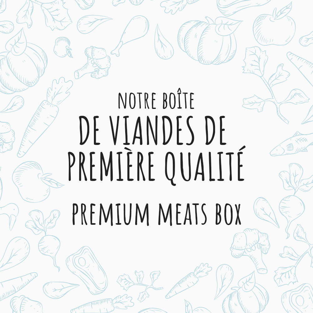 Premium Meats Box | Feed your dog a nutritious raw food diet to keep them healthy & happy with the Premium Meats Box | Delivered to your door | Made with love in Montreal